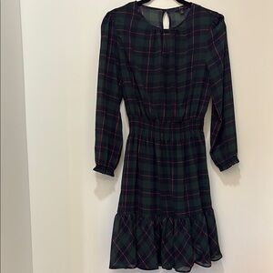 J. Crew Blue and Green Ruffled Smocked Sundress